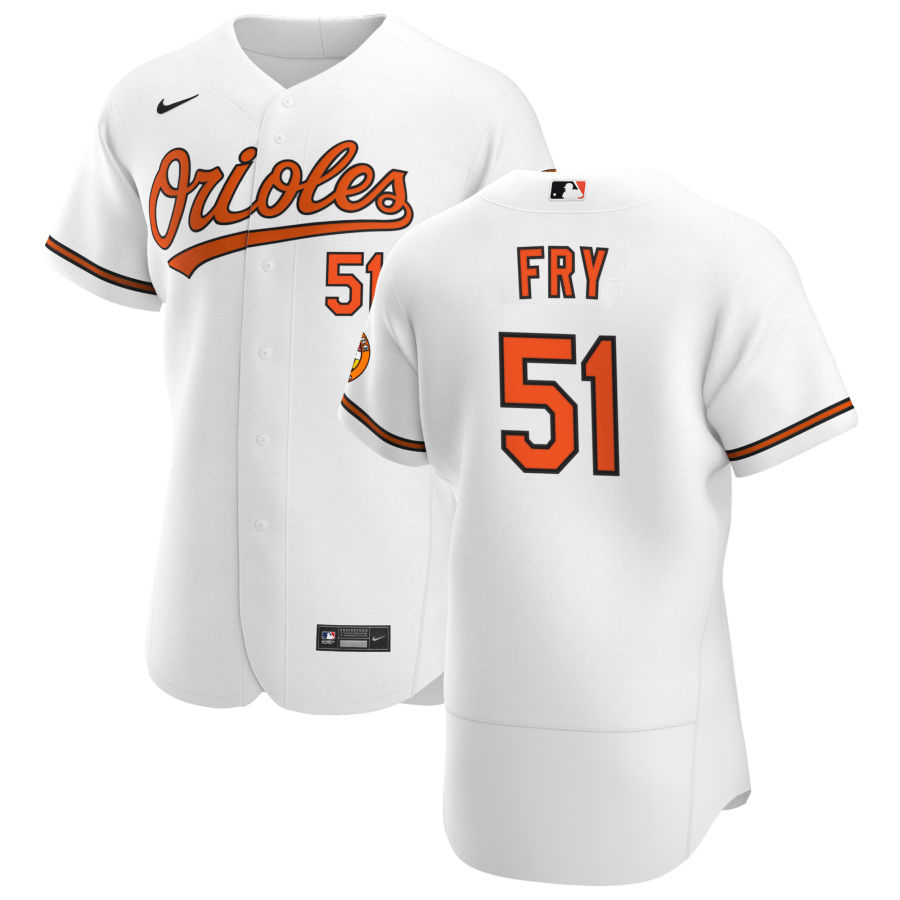 Baltimore Orioles #51 Paul Fry Men Nike White Home 2020 Authentic Player MLB Jersey->baltimore orioles->MLB Jersey